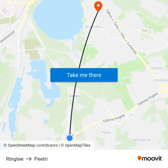 Ringtee to Peetri map