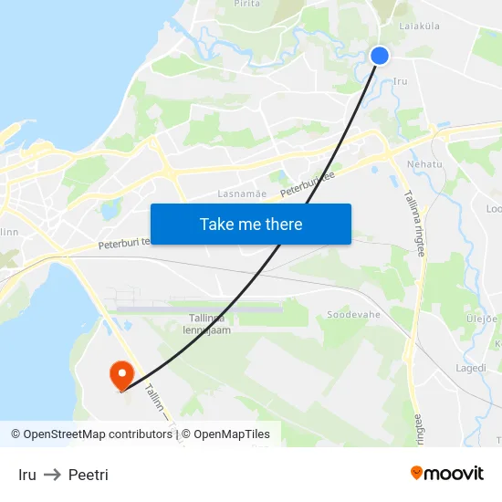 Iru to Peetri map