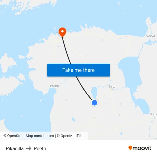 Pikasilla to Peetri map