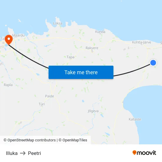 Illuka to Peetri map