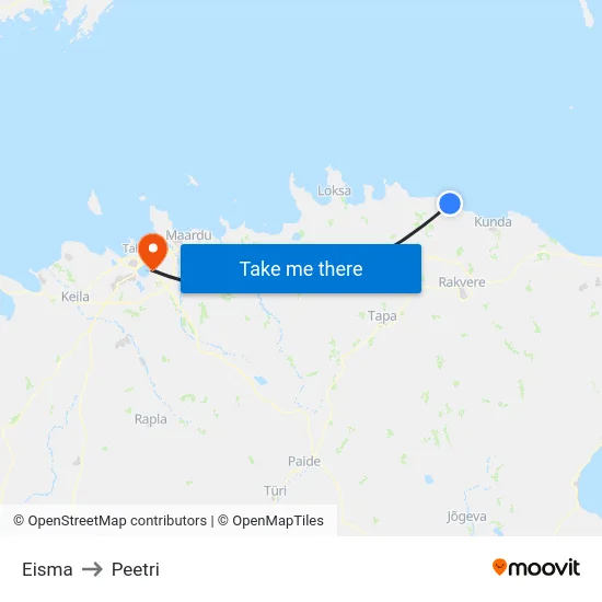 Eisma to Peetri map