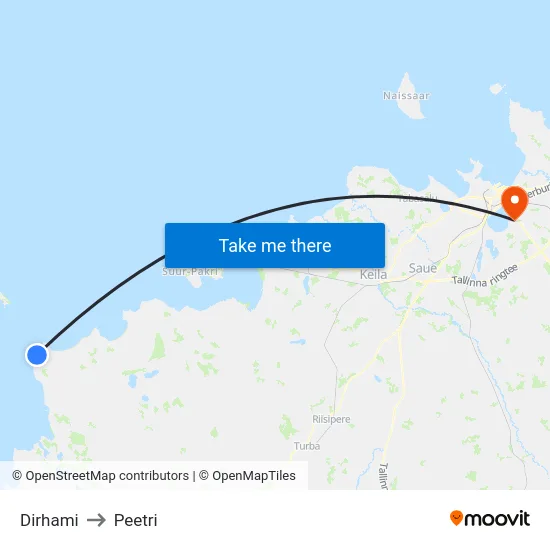 Dirhami to Peetri map