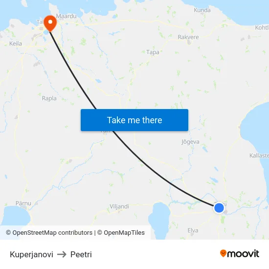 Kuperjanovi to Peetri map