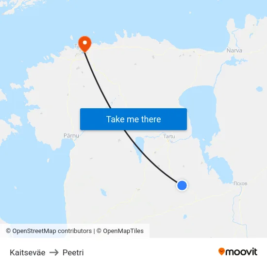 Kaitseväe to Peetri map