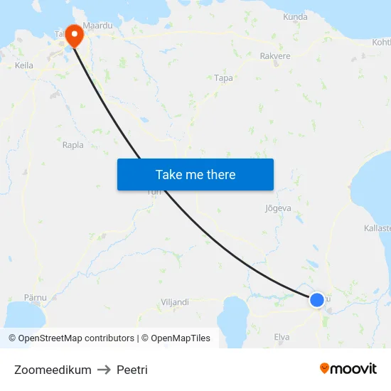 Zoomeedikum to Peetri map