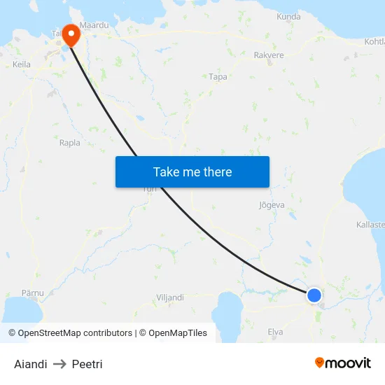 Aiandi to Peetri map