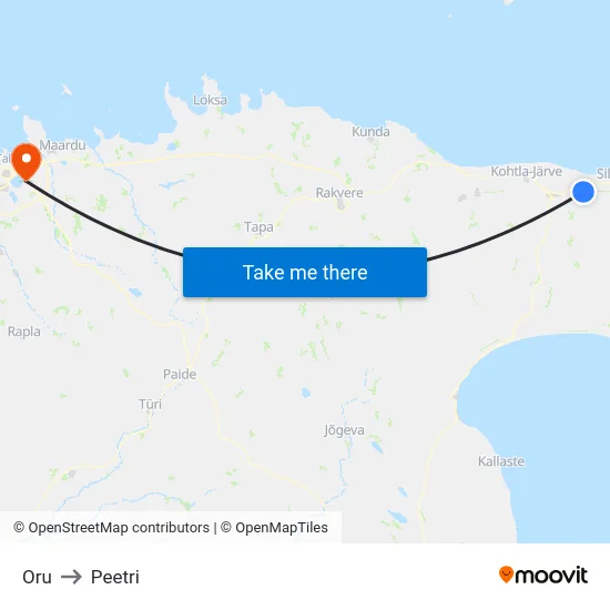Oru to Peetri map