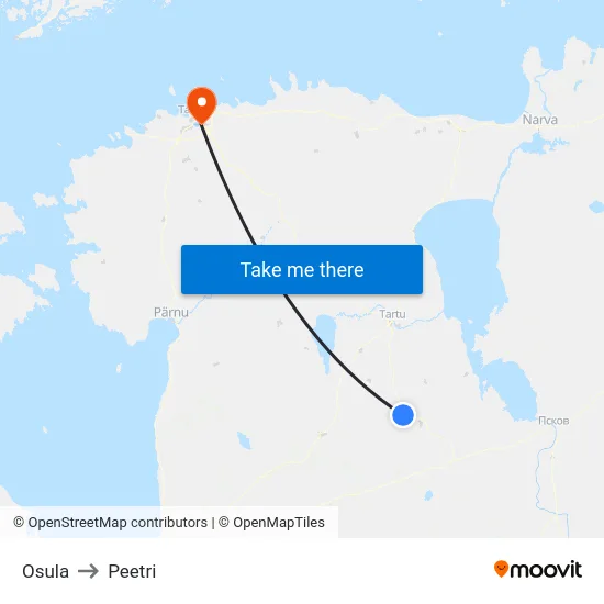 Osula to Peetri map