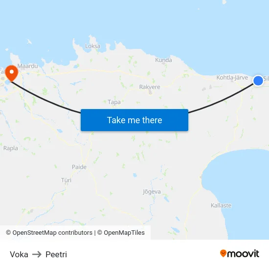 Voka to Peetri map