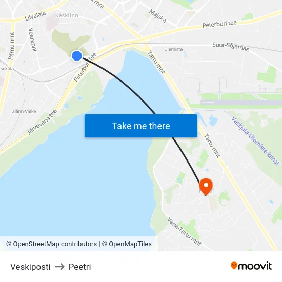 Veskiposti to Peetri map