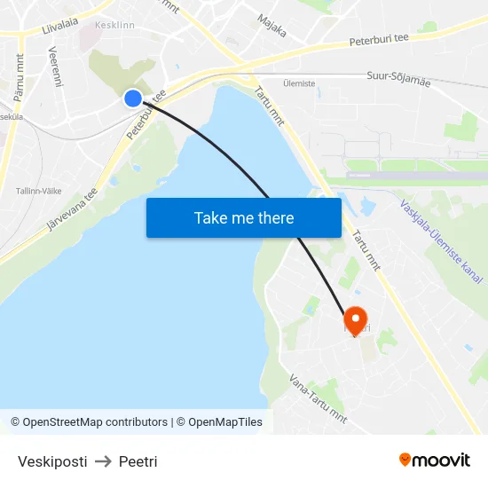 Veskiposti to Peetri map