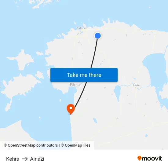 Kehra to Ainaži map
