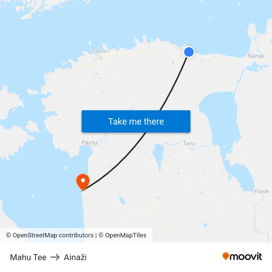Mahu Tee to Ainaži map