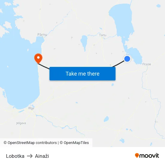Lobotka to Ainaži map