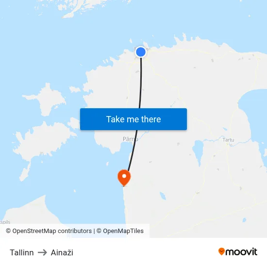 Tallinn to Ainaži map