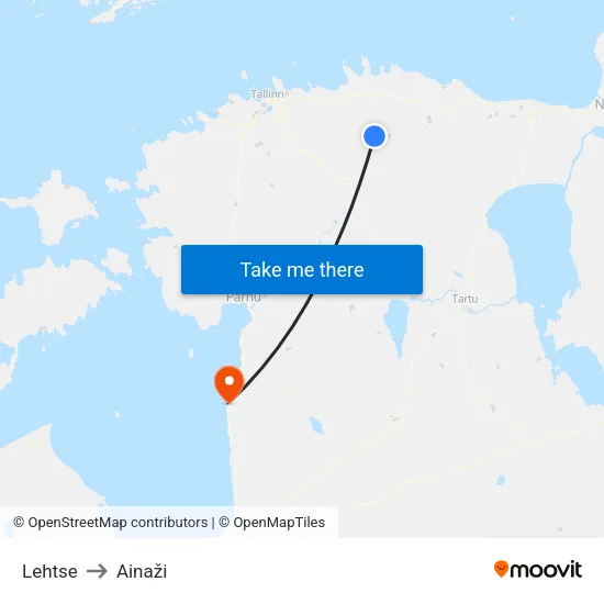 Lehtse to Ainaži map