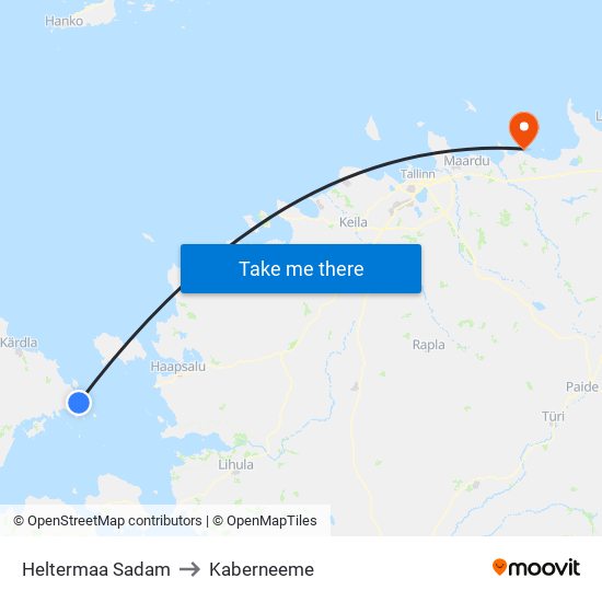 Heltermaa Sadam to Kaberneeme map