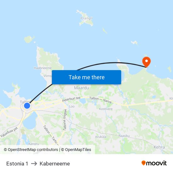 Estonia 1 to Kaberneeme map