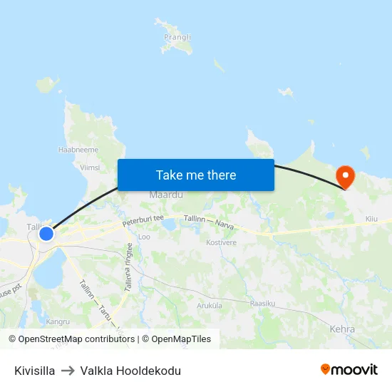 Kivisilla to Valkla Hooldekodu map