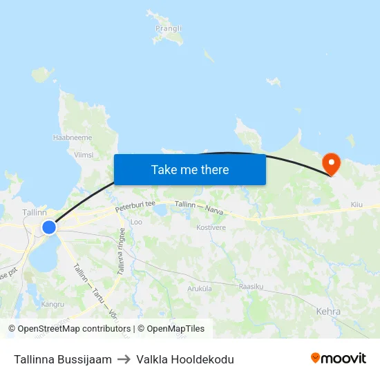 Tallinna Bussijaam to Valkla Hooldekodu map
