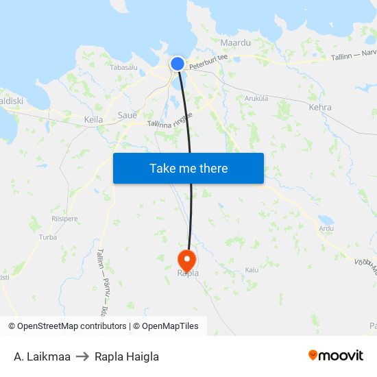 A. Laikmaa to Rapla Haigla map