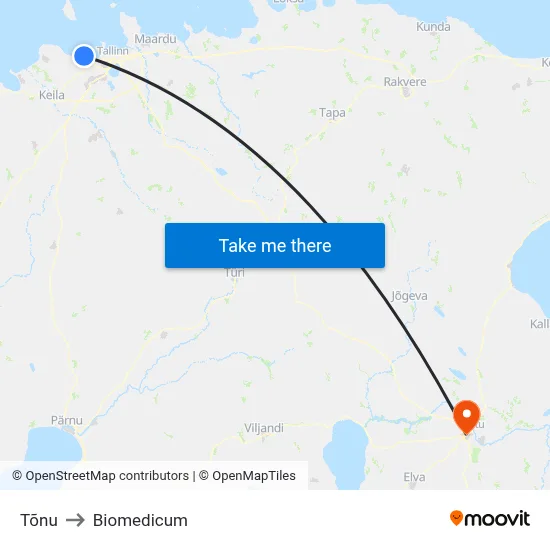 Tõnu to Biomedicum map