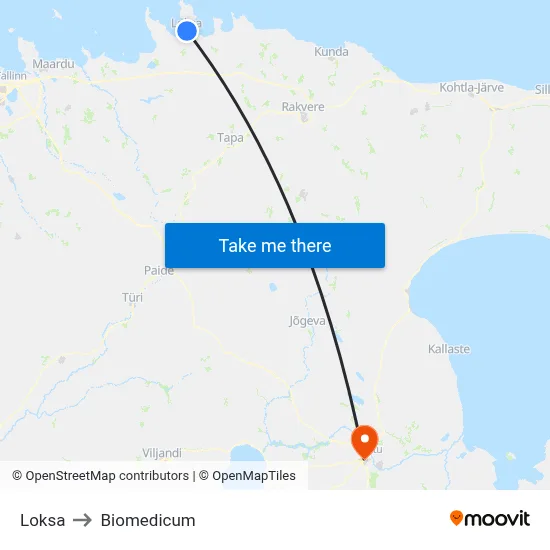 Loksa to Biomedicum map