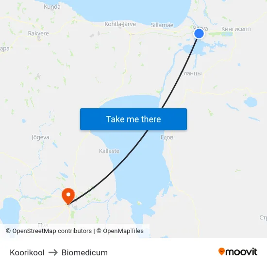 Koorikool to Biomedicum map