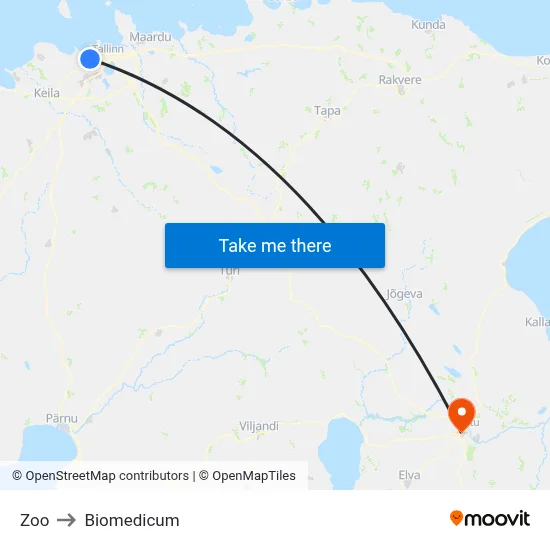 Zoo to Biomedicum map