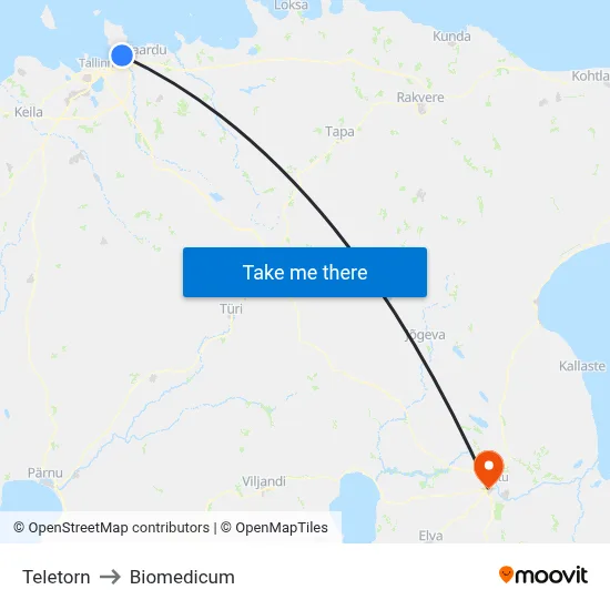 Teletorn to Biomedicum map