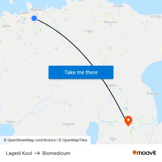 Lagedi Kool to Biomedicum map