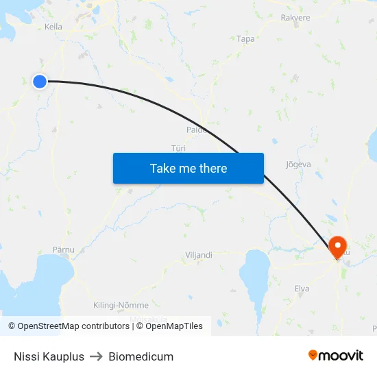 Nissi Kauplus to Biomedicum map