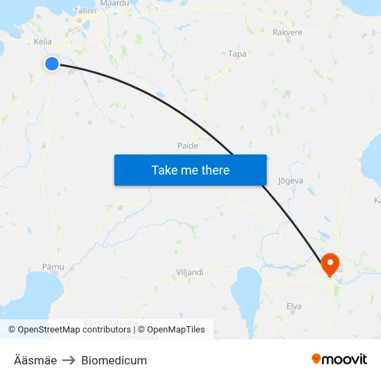 Ääsmäe to Biomedicum map