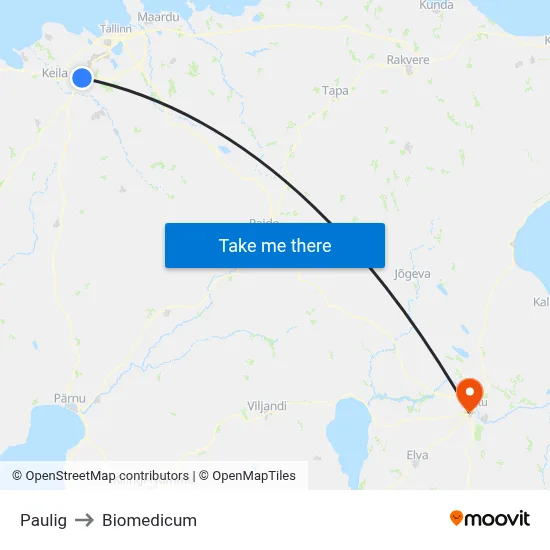 Paulig to Biomedicum map