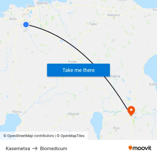 Kasemetsa to Biomedicum map