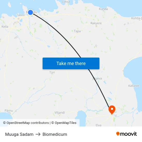 Muuga Sadam to Biomedicum map