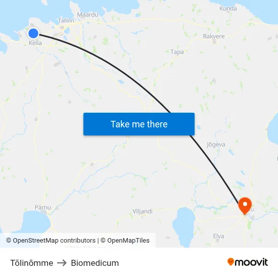 Tõlinõmme to Biomedicum map
