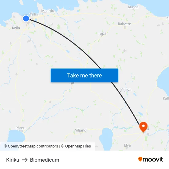 Kiriku to Biomedicum map