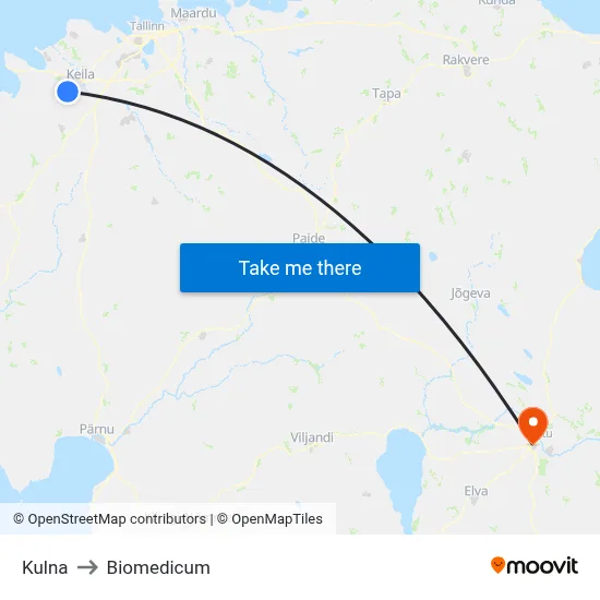 Kulna to Biomedicum map