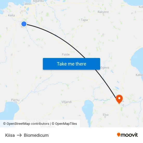 Kiisa to Biomedicum map