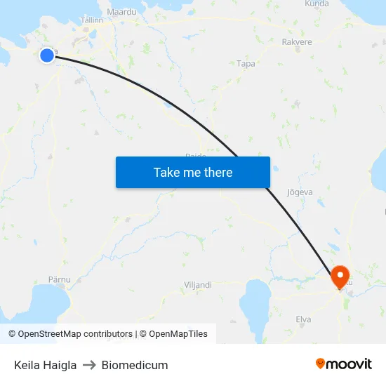 Keila Haigla to Biomedicum map