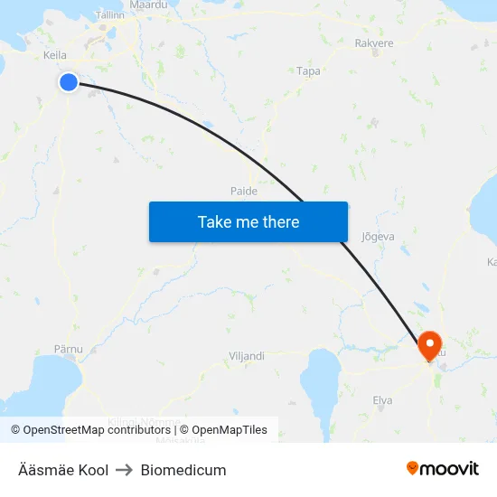 Ääsmäe Kool to Biomedicum map