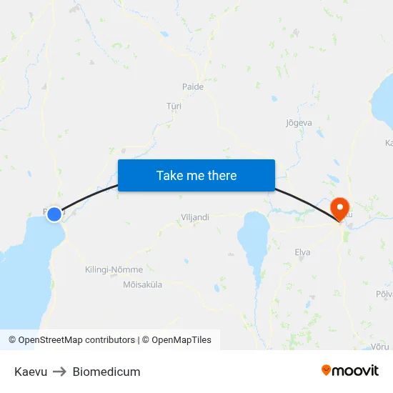 Kaevu to Biomedicum map