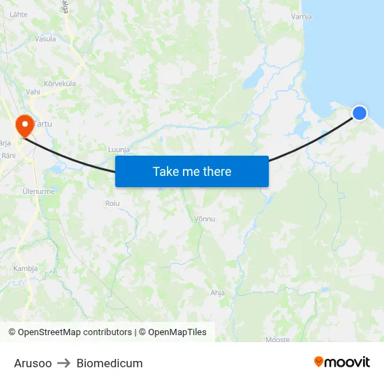 Arusoo to Biomedicum map