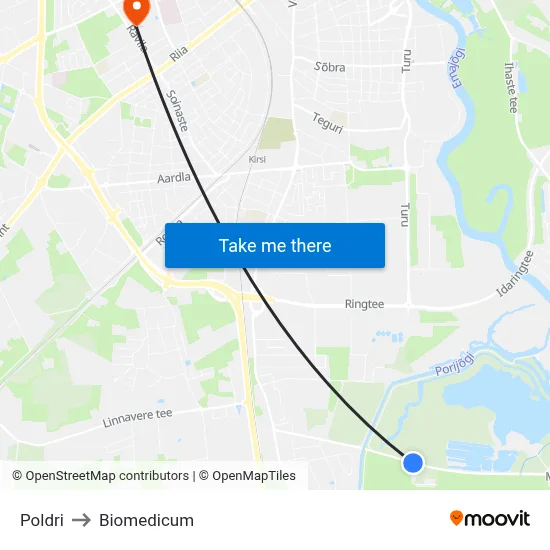 Poldri to Biomedicum map