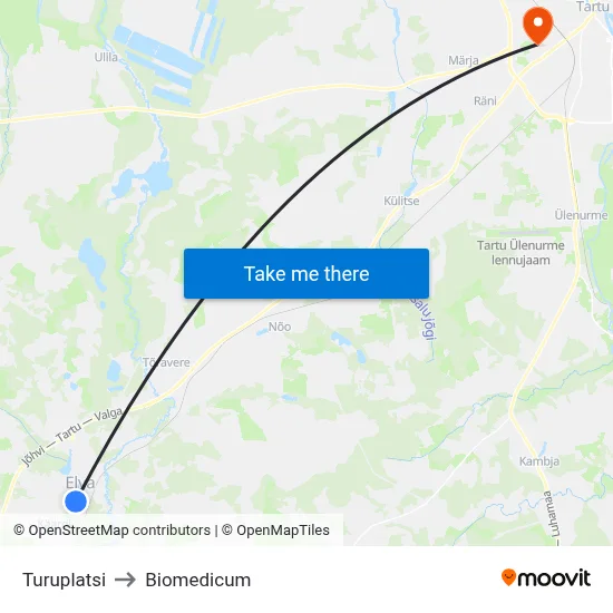 Turuplatsi to Biomedicum map