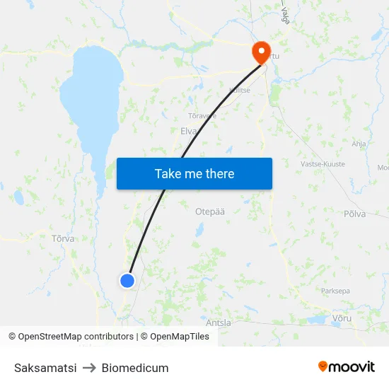 Saksamatsi to Biomedicum map