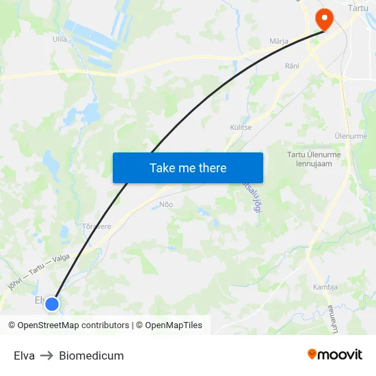 Elva to Biomedicum map