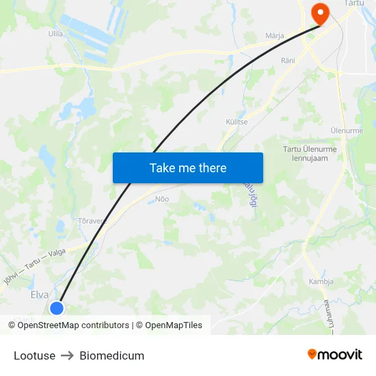 Lootuse to Biomedicum map