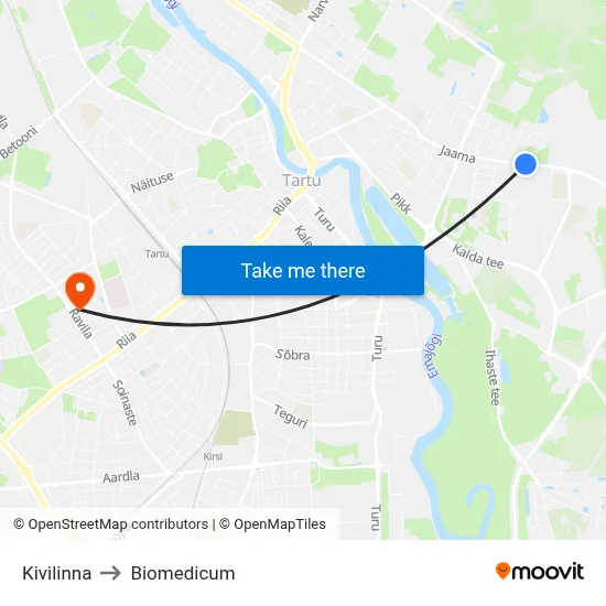 Kivilinna to Biomedicum map
